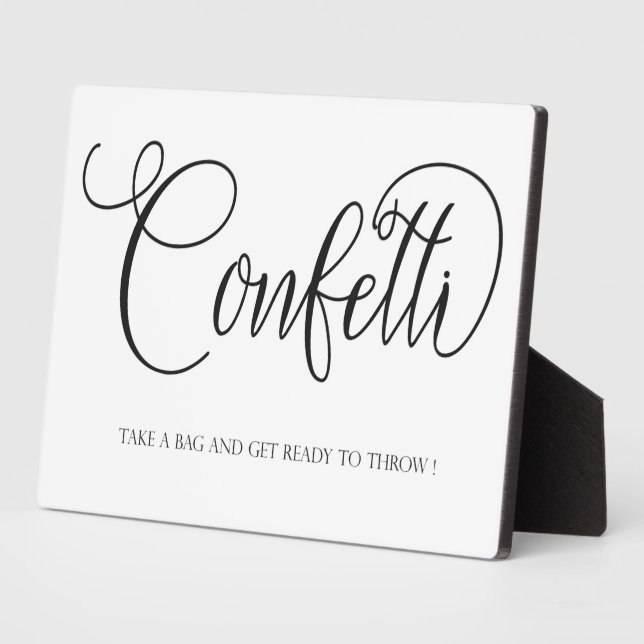Placa Expositora Boda de Confetti signo Tabletop Plaque con Easel (Lado)