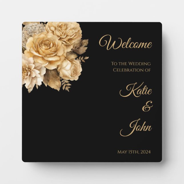 Placa Expositora Boda de flores neutras (Frente)