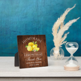 Placa Expositora Boda de impresión de madera de color limoncello