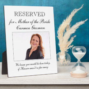 Placa Expositora Boda de la Madre de la Novia en memoria de la Novi