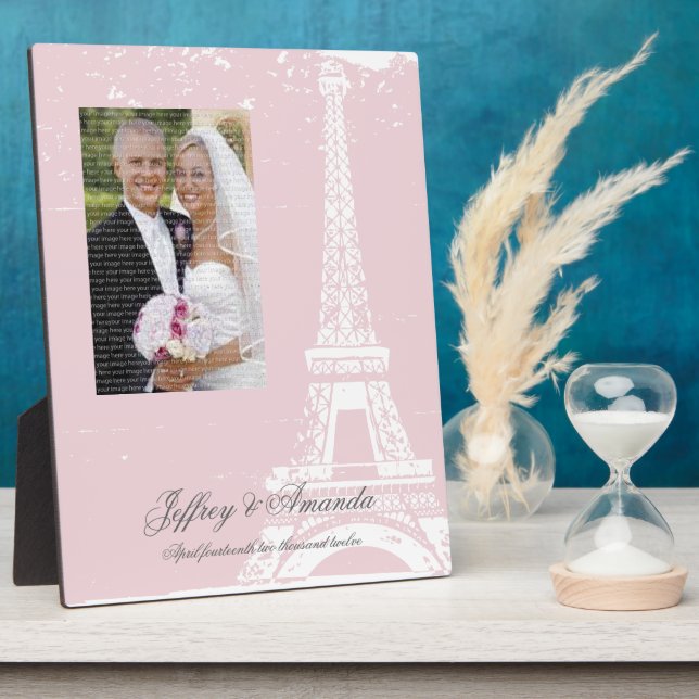 Placa Expositora Boda de la Torre Eiffel Rosa (Lado)