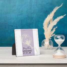 Placa Expositora Boda de lavanda de la planta de algodón botánico