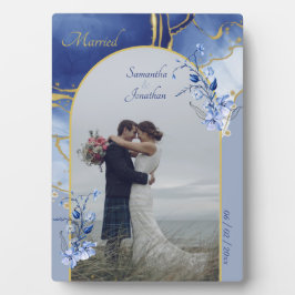 Placa Expositora Boda de mármol azul moderno Aqua