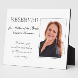 Placa Expositora Boda de memoria reservada a la madre de la novia