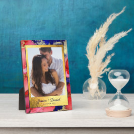 Placa Expositora Boda de oro rojo de foto única