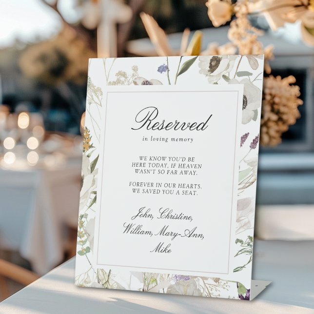 Placa Expositora Boda de primavera "Te guardamos un asiento" ("We Saved You A Seat" Spring Wedding Pedestal Sign)