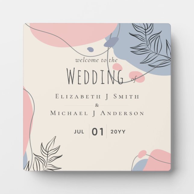 Placa Expositora Boda de resumen moderno japonés escandinavo (Frente)