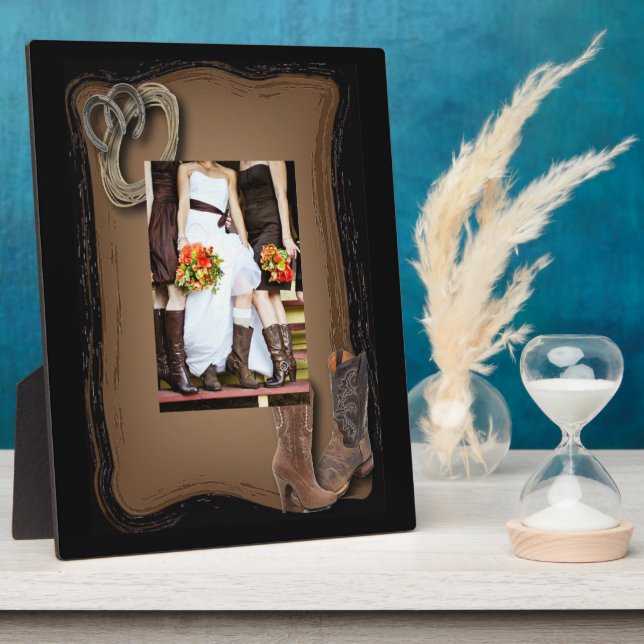 Placa Expositora boda de vaquero rústico de campo occidental (Lado)