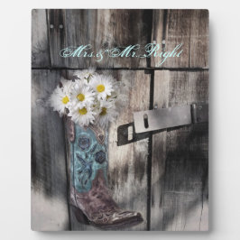 Placa Expositora boda de vaquero rústico del campo occidental