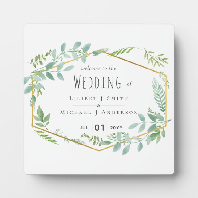 Placa Expositora Boda de vegetación de jardín (Frente)