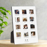 Placa Expositora Boda del Aniversario del Amor de la Pareja Moderna<br><div class="desc">Pareja Moderna Primer Aniversario Boda Poster Collage de fotos.</div>