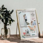 Placa Expositora boda elegante y moderno de collage de fotos de rec<br><div class="desc">lindo collage de fotos moderno moodboard elegante boda de fotos recién casados regalo personalizado único de moda</div>
