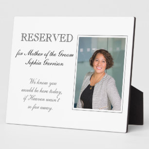 Placa Expositora Boda en memoria de la madre de Groom reservada
