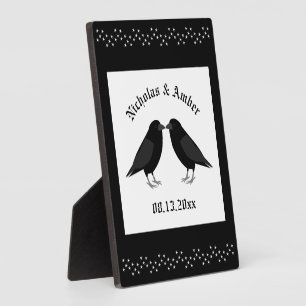 Placa Expositora Boda gótico Kissing Ravens Personalizado