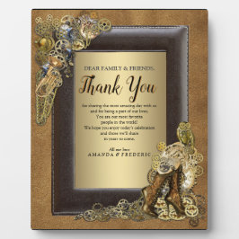 Placa Expositora Boda Gótico-Oro Steampunk En Ante