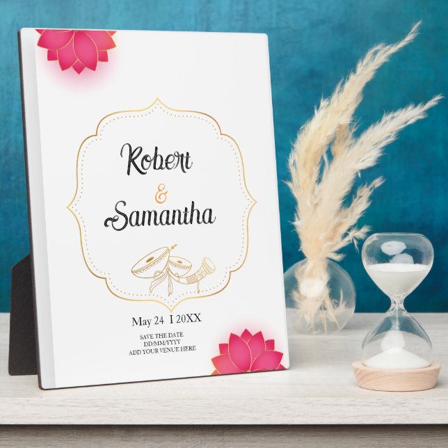 Placa Expositora Boda minimalista Simple Lotus (Lado)