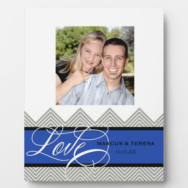 Placa Expositora Boda Moda involucrada Chevron Moderno Personalizad (Frente)