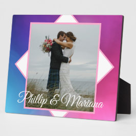Placa Expositora Boda moderna rosa y azul