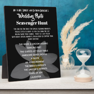 Placa Expositora Boda Photo Scavenger Hunt Black