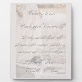 Placa Expositora Boda Romántica en la Playa Costera Ceremonia sin D