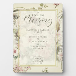 Placa Expositora Boda Romántico Memorial Table Vintage Floral