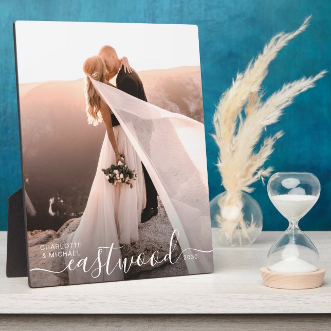 Placa Expositora Boda romántico Photo Keepsake (Lado)