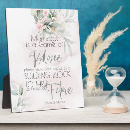 Placa Expositora Boda | Rosa rosa y verde pálido