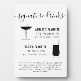 Placa Expositora Boda Signature Bebe Cóctel con Gafas Retro