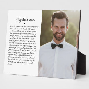 Placa Expositora Boda Vows Elegant Keepsake Photo (Derecha)
