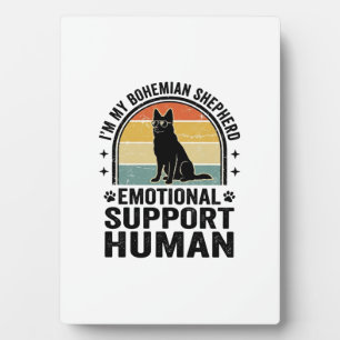 Placa Expositora Bohemian Pastor Humano de Apoyo Emocional Vintage 