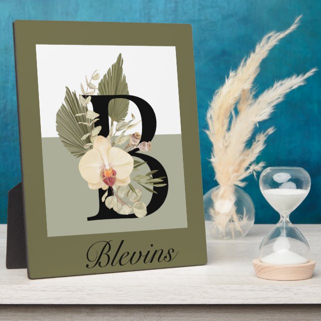 Placa Expositora Boho Floral Monogram B (Lado)