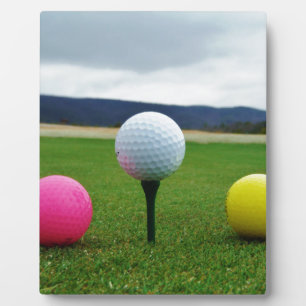 Placa Expositora Bolas de golf de colores, tee de montaña
