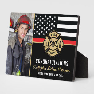 Placa Expositora Bombero de bomberos graduado de la Academia de Bom