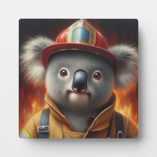 Placa Expositora Bombero de Koala (Frente)