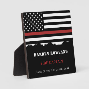 Placa Expositora Bombero personalizado: Rescate de incendios delgad