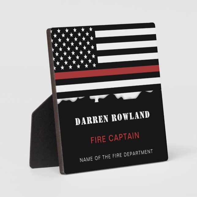 Placa Expositora Bombero personalizado: Rescate de incendios delgad (Anverso)