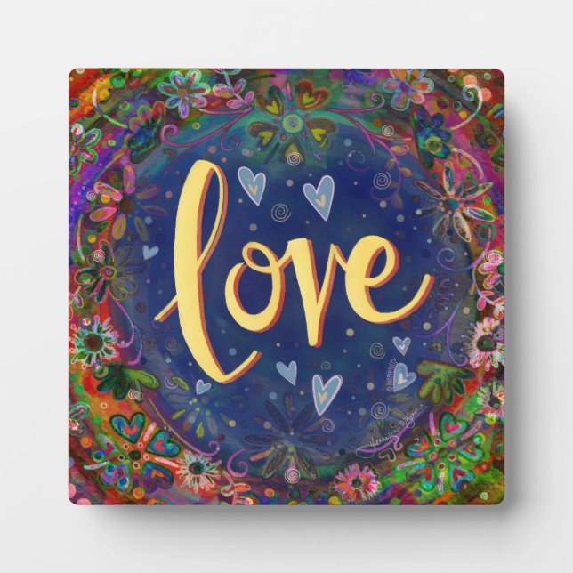 Placa Expositora Bonito Amor Floral Inespiritividad Corazones Easel (Frente)