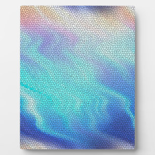 Placa Expositora Bonito Aqua Blue Purple Pastel Mosaic