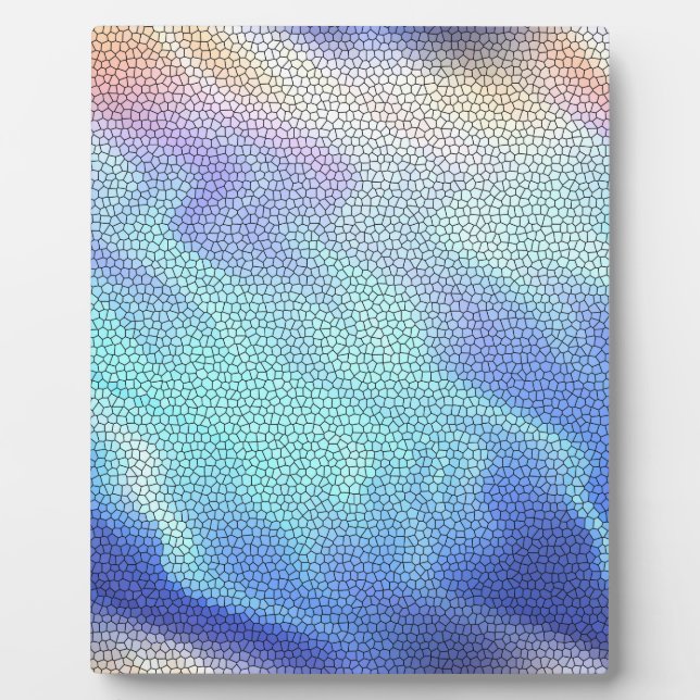 Placa Expositora Bonito Aqua Blue Purple Pastel Mosaic (Frente)