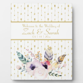 Placa Expositora Bonito Boho Bouquet Boda de bienvenida