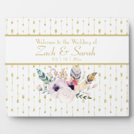 Placa Expositora Bonito Boho Bouquet Boda de bienvenida