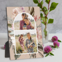 Bonito Boho Floral Two Photo Plaque