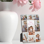 Placa Expositora Bonito Día de la Madre Hija Fotografía de Collage<br><div class="desc">placa fotográfica de personalizable de bonito para tu madre en el Día de la Madre. Añade 9 de tus recuerdos favoritos de una hija o hijo con su madre. Una hermosa tarjeta personalizada con una reflexiva plantilla de 9 fotografías y un hermoso guión rosa.</div>