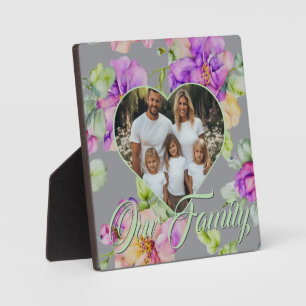 Placa Expositora Bonito morado de color rosa floral Familia plantil