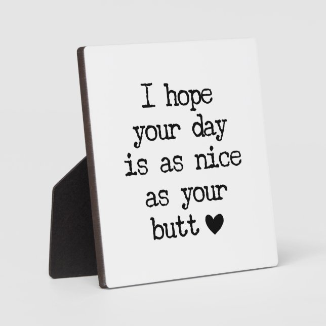 Placa Expositora Bonito Rótulo de baño Butt Farmhouse Funny (Anverso)