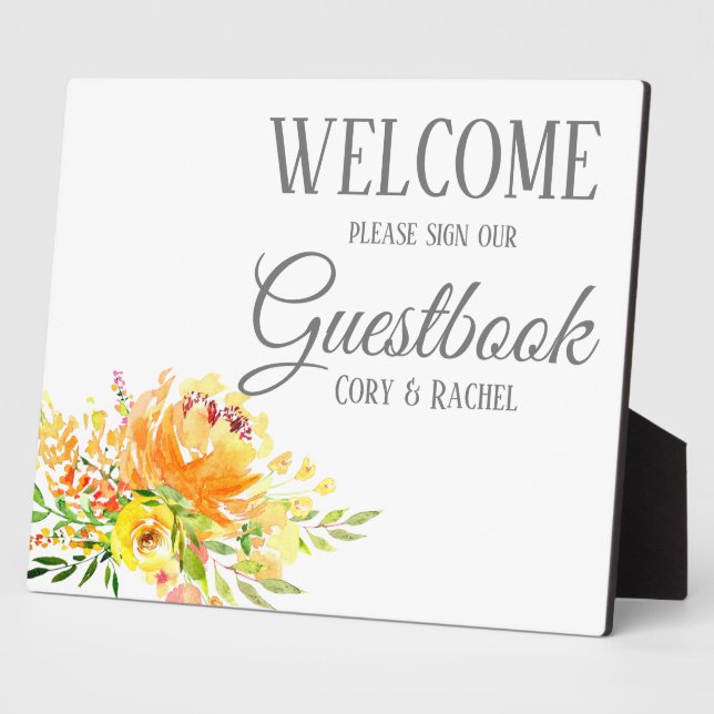Placa Expositora Bonito Summer Bouquet Boda Guestbook (Lado)