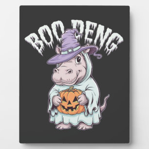 Placa Expositora Boo deng Spooky Halloween Moo Deng Baby Hippo