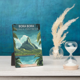 Placa Expositora Bora Bora Polinesia Francesa Vintage Tropical