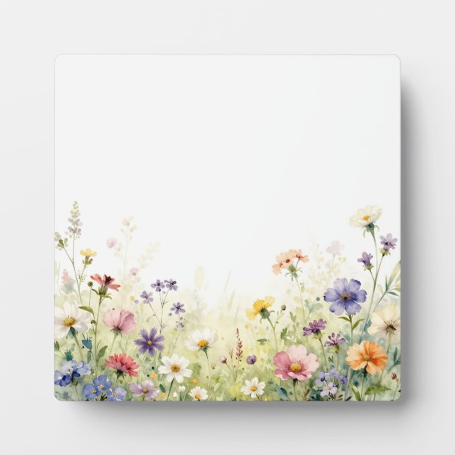 Placa Expositora Borde floral pastel de pradera de flores silvestre (Frente)