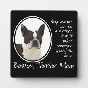 Placa Expositora Boston Terrier Mom Plaque